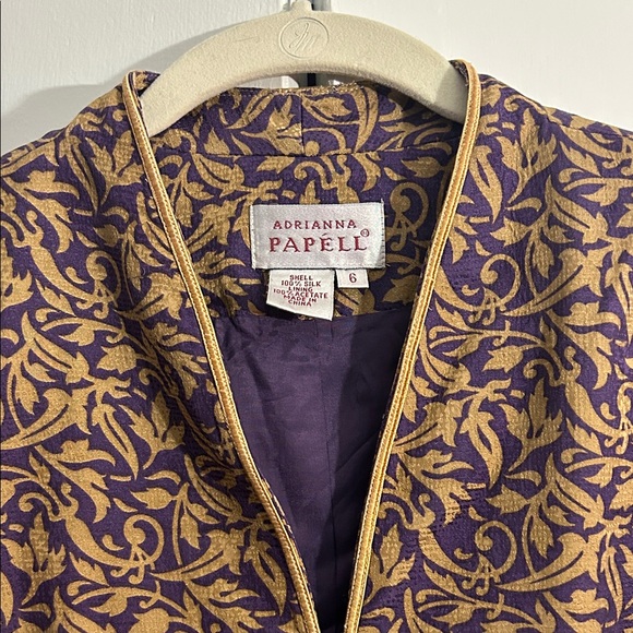 Adrianna Papell Purple and Gold Blazer - Picture 2 of 7